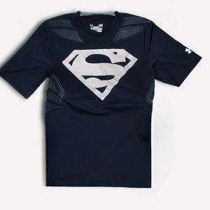 Under Armour Superman Compression HeatGear Padded Men Large Black/Silver Shirt
